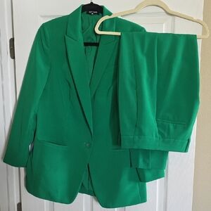 Express Bold Green Women's Suit Jacket